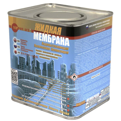 Обмазочная гидроизоляция Жидкая Мембрана Nippon Ace 2,4 кг.